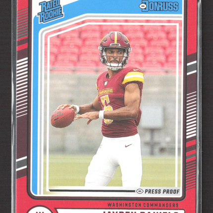 2024 Panini Donruss Football Jayden Daniels #389 Press Proof Red