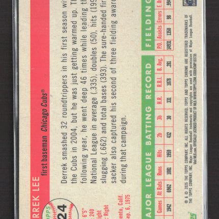 2025 Topps Chrome Derrek Lee #424 Mini Diamond Refractor 63/75