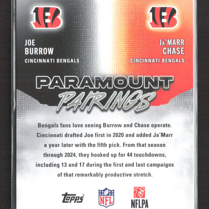 2025 Topps Composite Paramount Pairings Joe Burrow Ja'Marr Chase #PP-14 151/175