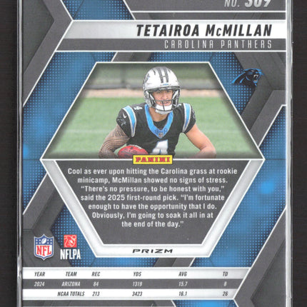 2025 Panini Mosaic Football Tetairoa McMillan #309 Purple Scope RC