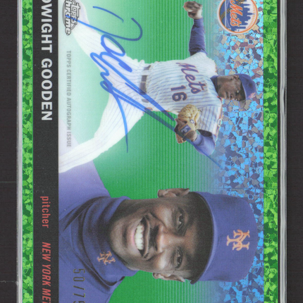 2025 Topps Chrome Platinum Dwight Gooden #CPA-DG Green Mini-Diamond 50/75 Auto