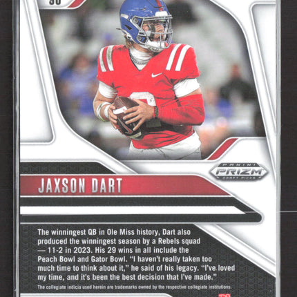 2025 Panini Prizm Draft Picks Jaxson Dart #90 Green RC