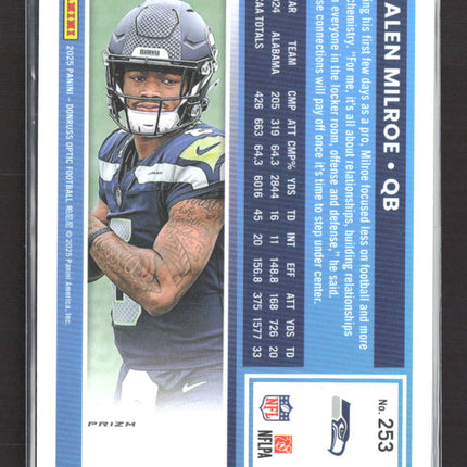 2025 Panini Donruss Optic Prizm Jalen Milroe #253 Green
