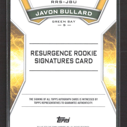 2025 Topps Resurgence Javon Bullard #RRS-JBU RC Auto Shimmer