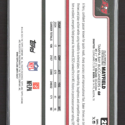 2025 Topps Chrome Baker Mayfield #281 Green Wave 58/99