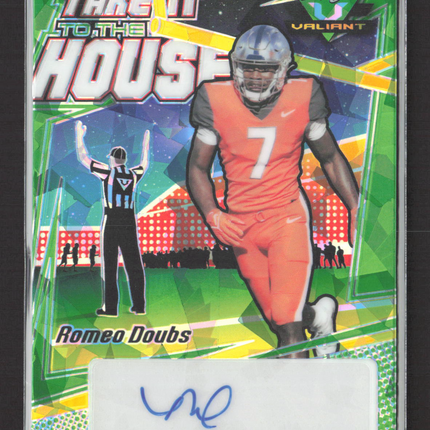 2022 Leaf Valiant Take It To The House Romeo Doubs #TH-RD1 Green 29/30 Auto