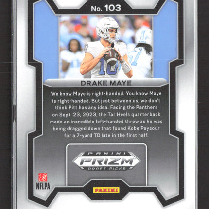2024 Panini Prizm Draft Picks Drake Maye #103 Red Ice RC