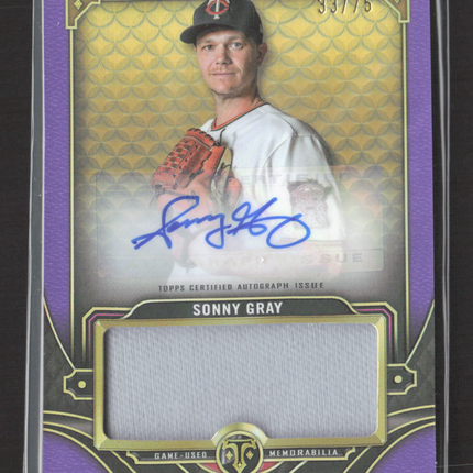 2022 Topps Triple Threads Sonny Gray #ASJR-SG Purple 33/75 Jersey Auto