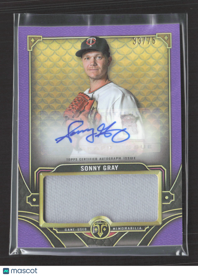 2022 Topps Triple Threads Sonny Gray #ASJR-SG Purple 33/75 Jersey Auto