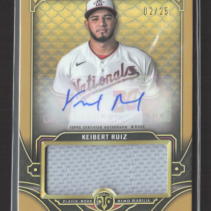 2022 Topps Triple Threads Keibert Ruiz #ASJR-KR Gold Jersey Auto 02/25