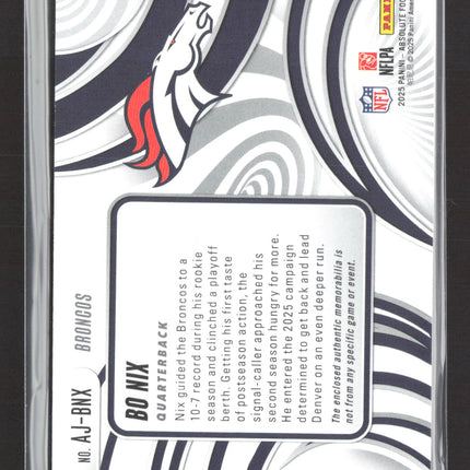2025 Panini Absolute Football Bo Nix #AJ-BNX Jersey