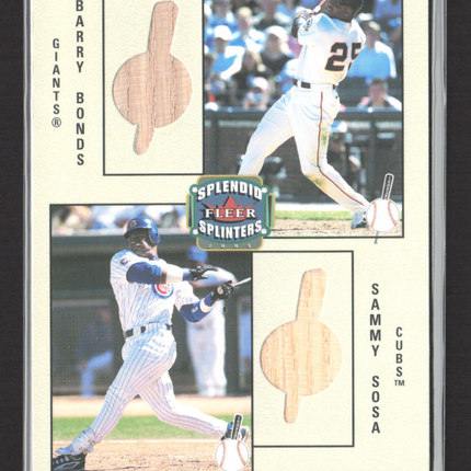 2003 Fleer Splendid Splinters Barry Bonds Sammy Sosa #BB-SS 13/99 Game-Used Bats
