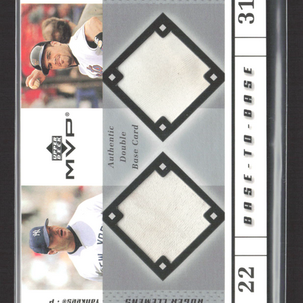 2001 Upper Deck MVP Base-to-Base Roger Clemens Mike Piazza #BB-CP Game-Used Base