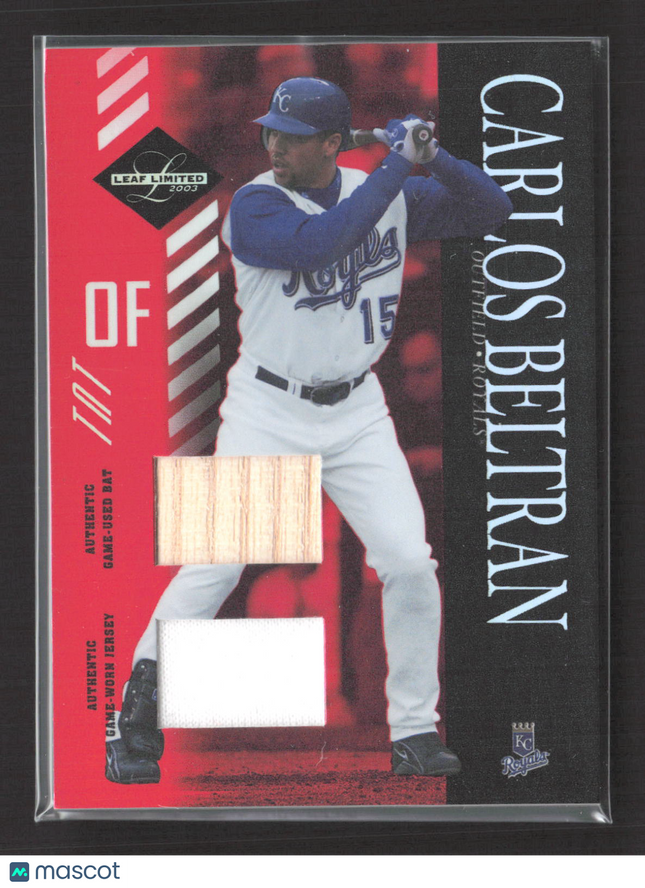 2003 Leaf Limited Carlos Beltran #26 Game-Used Bat Game-Worn Jersey /25