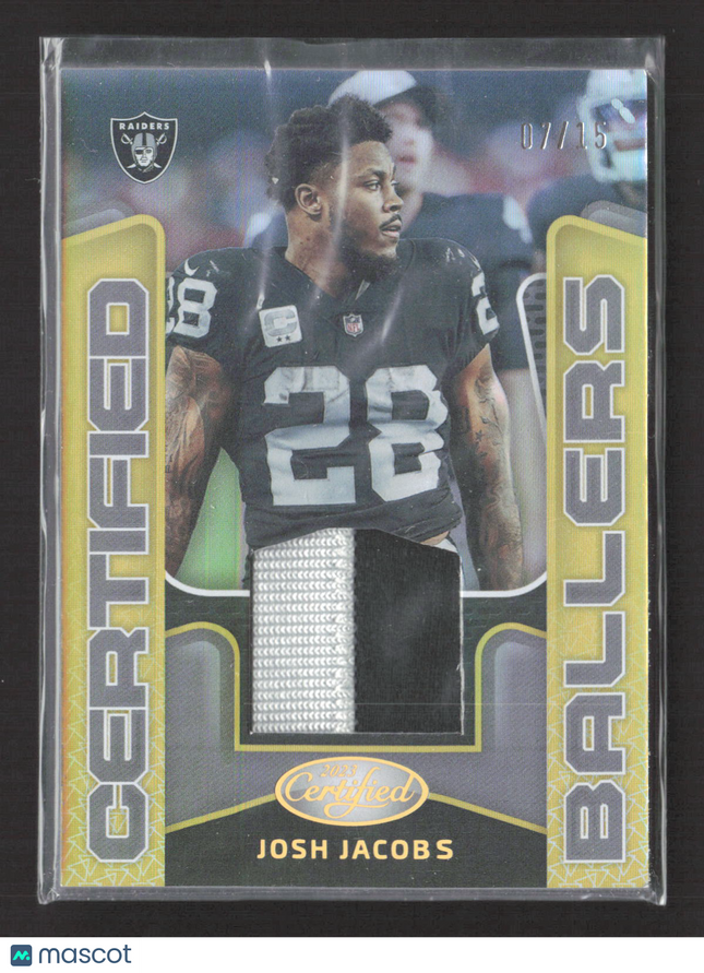 2023 Panini Certified Certified Ballers Josh Jacobs #CBM-9 07/15 Patch