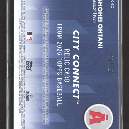 2026 Topps City Connect Shohei Ohtani #CC-SO Game-Used Jersey 13/25
