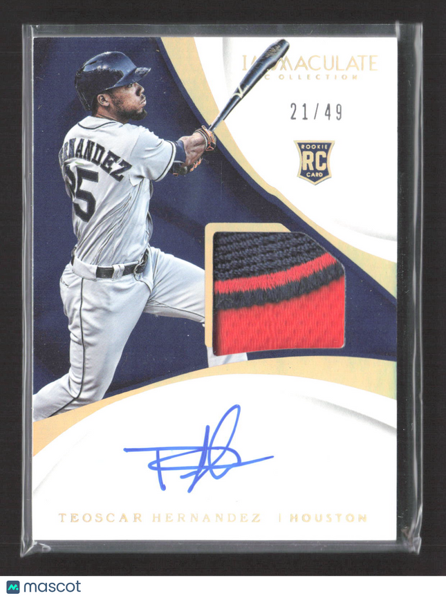 2017 Panini Immaculate Collection Teoscar Hernandez #130 21 / 49 Patch RC Auto