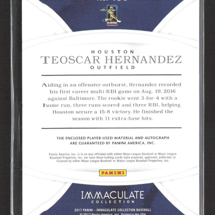 2017 Panini Immaculate Collection Teoscar Hernandez #130 21 / 49 Patch RC Auto