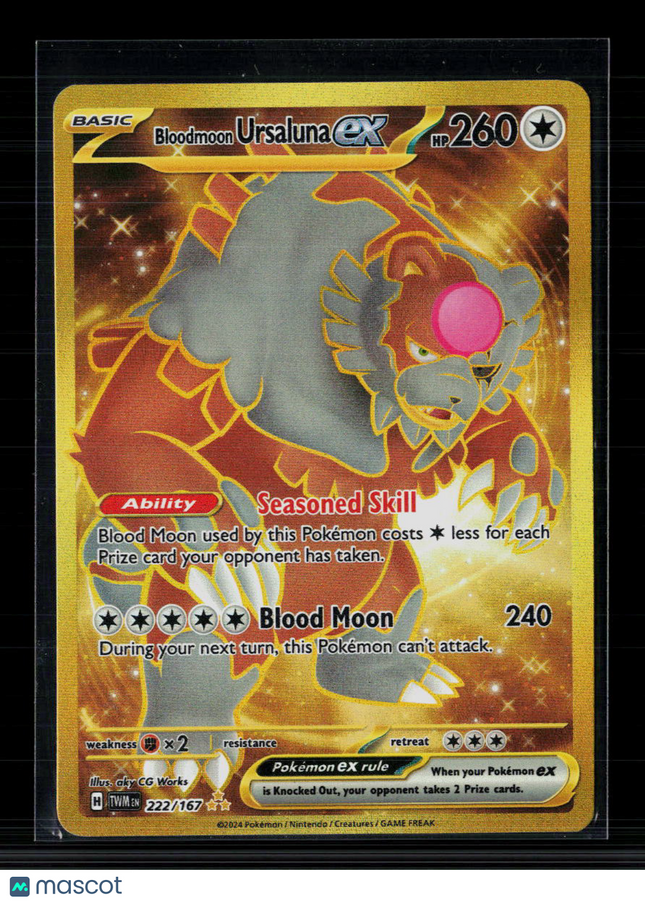 Pokemon 2024 Twilight Masquerade Bloodmoon Ursaluna EX HR #222/167