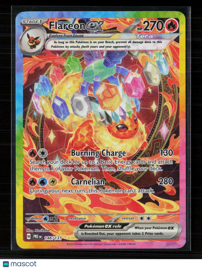Pokemon 2025 Prismatic Evolutions Flareon EX SAR #146/131