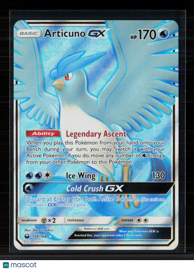 Pokemon 2018 Celestial Storm Articuno GX FA #154/168