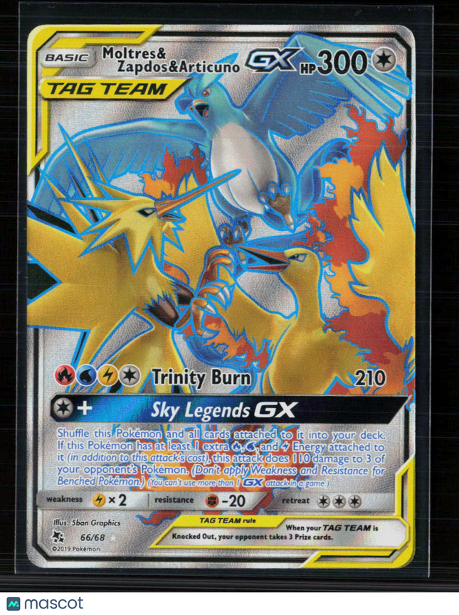 Pokemon 2019 Hidden Fates Moltres & Zapdos & Articuno GX #66/68