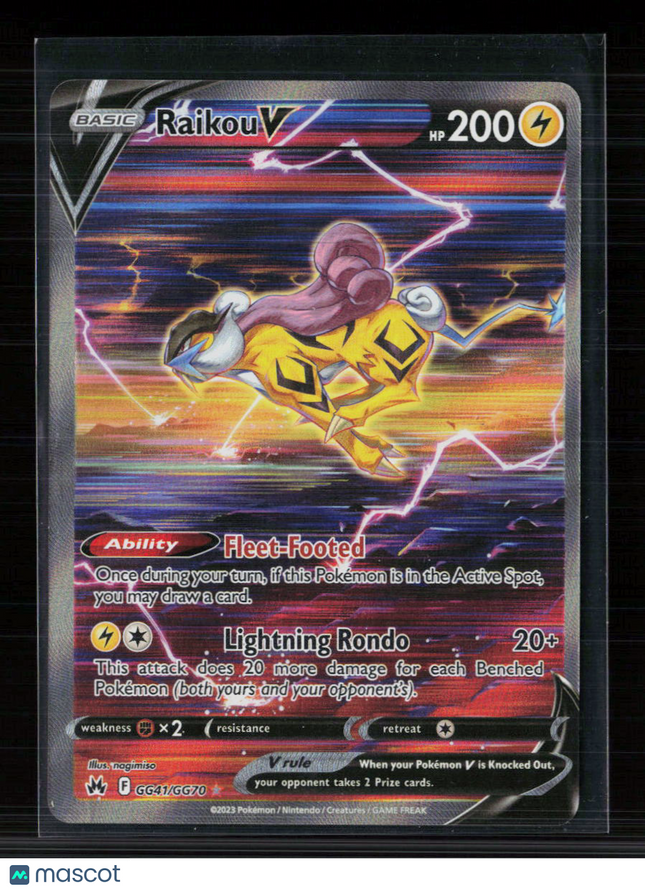 Pokemon 2023 Crown Zenith Raikou V FA SAR #GG41/GG70