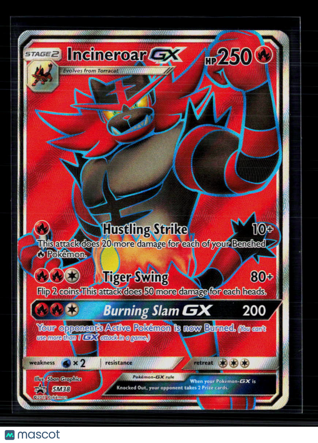 Pokemon 2017 Sun & Moon Incineroar GX FA #SM38