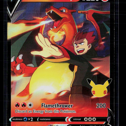Pokemon 2021 Celebrations Lance's Charizard V FA #SWSH133