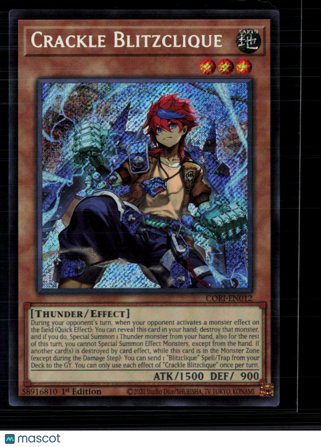 Yu-Gi-Oh! 2020 Konami Core Rock Crackle Blitzclique 1st Edition