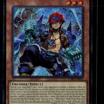 Yu-Gi-Oh! Crackle Blitzclique Chaos Origins Secret Rare • CORI-EN012 1st Edition