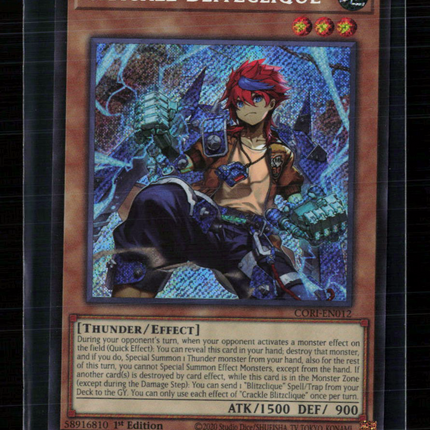 Yu-Gi-Oh! Crackle Blitzclique Chaos Origins Secret Rare • CORI-EN012 1st Edition