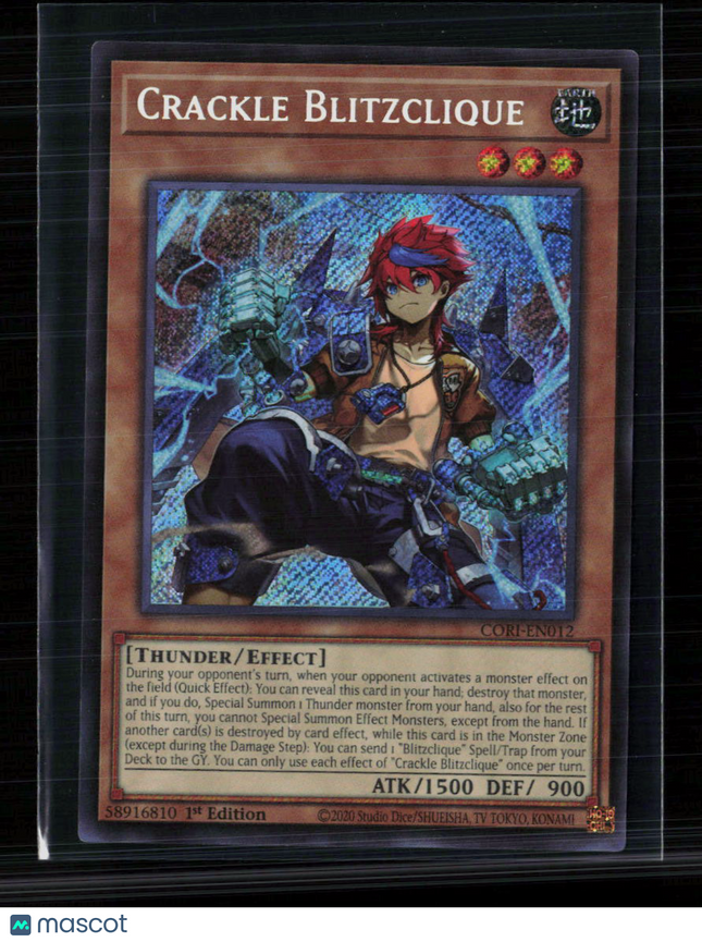 Yu-Gi-Oh! Crackle Blitzclique Chaos Origins Secret Rare • CORI-EN012 1st Edition