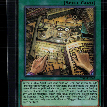 Yu-Gi-Oh! Ragged Records of Rites Chaos Origins SR CORI-EN062 1st Edition