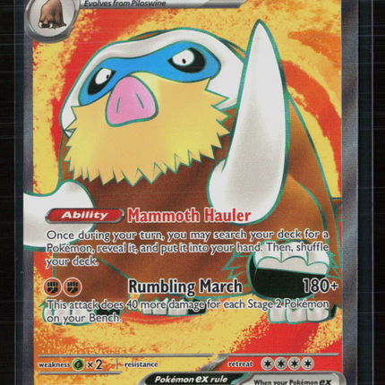 Pokemon 2025 Journey Together Mamoswine EX SAR #174/159