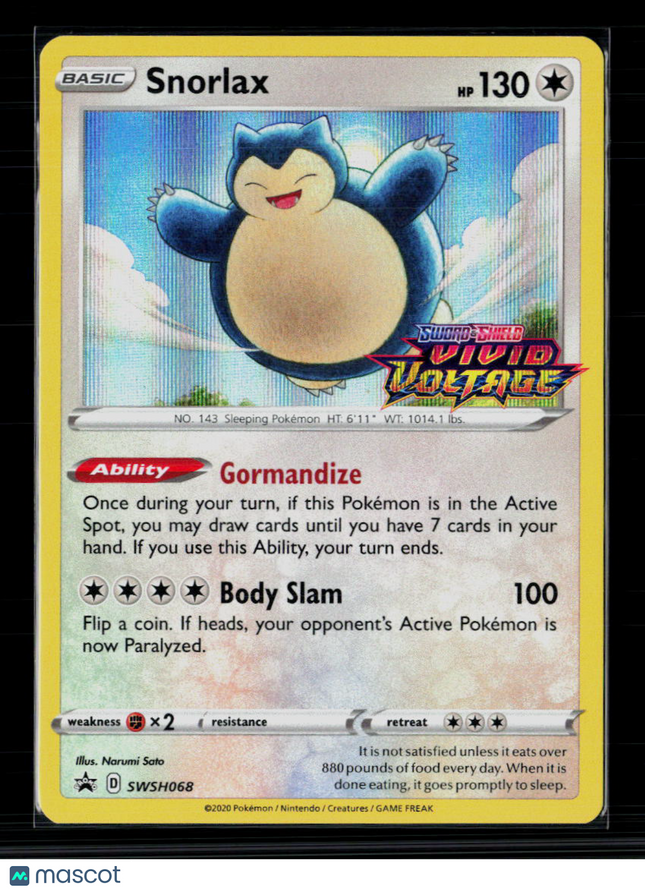 Pokemon 2020 Vivid Voltage Snorlax #SWSH068