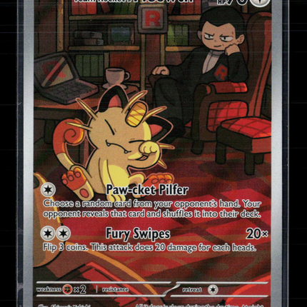 Pokemon 2025 Destined Rivals Team Rocket's Meowth #203/182