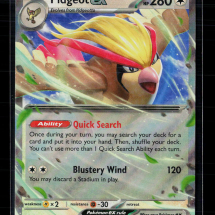Pokemon 2023 Obsidian Flames Pidgeot EX RR #164/197