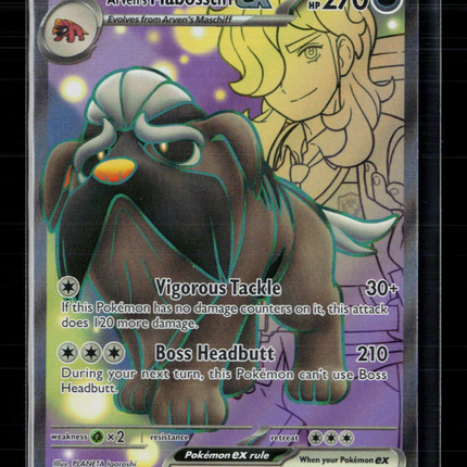 Pokemon 2023 Paradox Rift Arven's Mabosstiff EX SAR #218/182