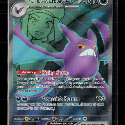 Pokemon 2025 Destined Rivals Team Rocket's Crobat EX FA #217/182