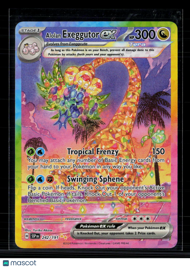 Pokemon 2024 Surging Sparks Alolan Exeggutor EX SAR #242/191
