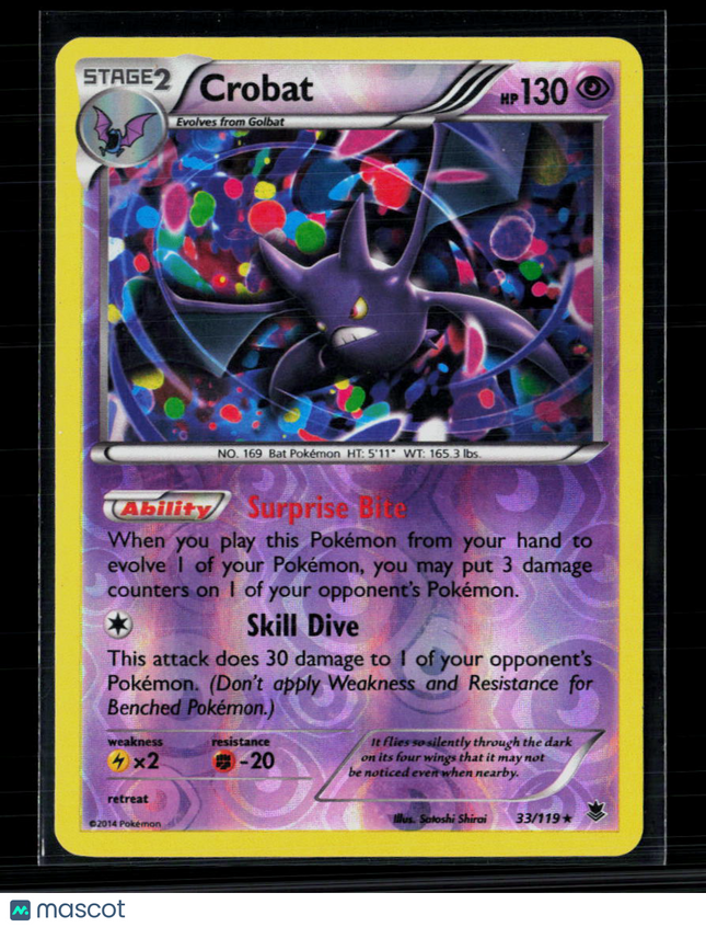 Pokemon 2014 Phantom Forces Crobat #33/119 Reverse Holo