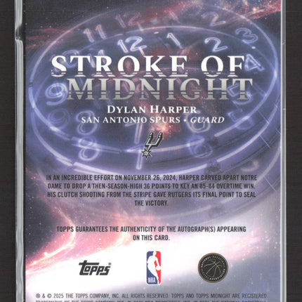 2025 Topps Midnight Stroke of Midnight Dylan Harper #SMR-DH /35 Auto