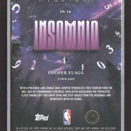 2025 Topps Midnight Insomnia Cooper Flagg #IN-16 RC