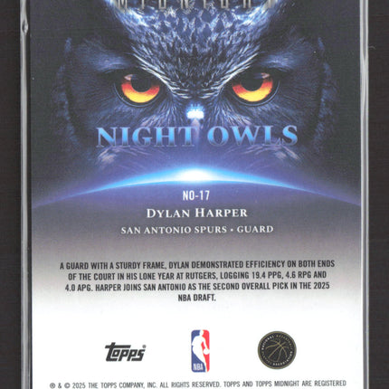 2025 Topps Midnight Night Owls Dylan Harper #NO-17 RC