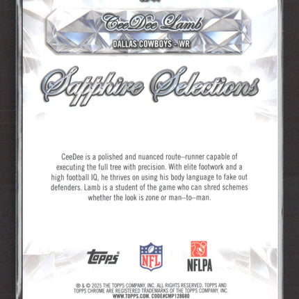 2025 Topps Chrome Sapphire Selections CeeDee Lamb #SS-14 Orange /25