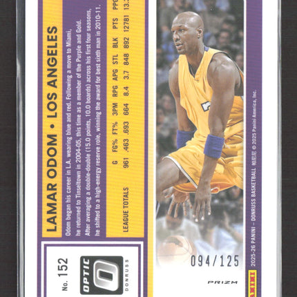 2025 Panini Donruss Optic Prizm Lamar Odom #152 094/125 mojo