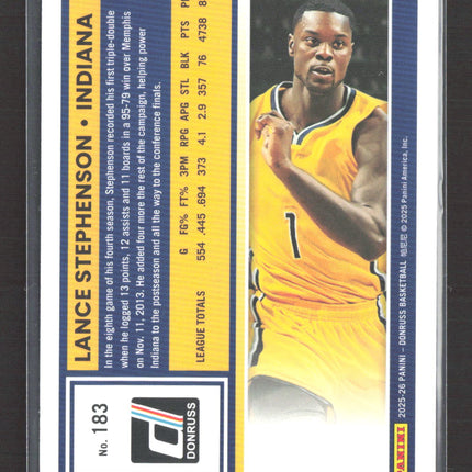 2025 Panini Donruss Lance Stephenson #183 077/149 Yellow