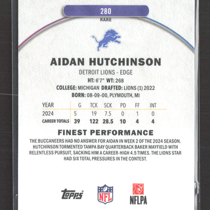 2025 Topps Finest Aidan Hutchinson #280 Refractor