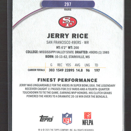 2025 Topps Finest Jerry Rice #297